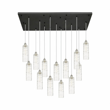 Crown Point 13 Light Cord Hung Pendant 54 Inch Wide by Innovations - 154BK-B-13P-G434-12