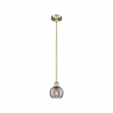 Athens Deco Swirl 1 Light Mini Pendant 7.63 Inch Tall by Innovations - 616-1S-G1213-6