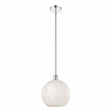 White Mouchette 1 Light Stem Hung Pendant by Innovations 616-1S-G1216-12 - 616-1S-G1216-12