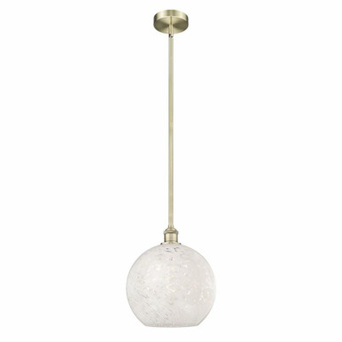 White Mouchette 1 Light Stem Hung Pendant by Innovations 616-1S-G1216-12