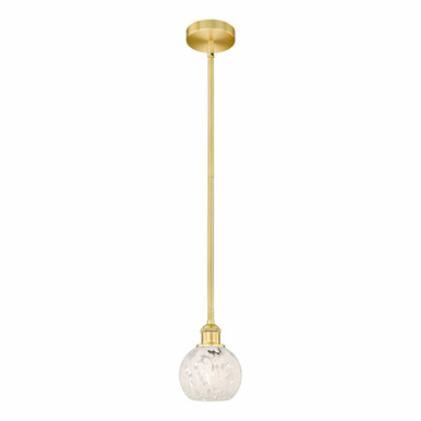 White Mouchette 1 Light Stem Hung Mini Pendant 7.5 Inch Tall by Innovations - 616-1S-G1216-6