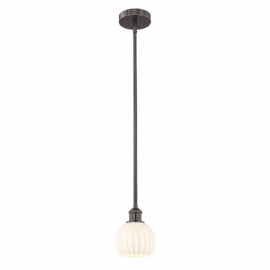 White Venetian 1 Light Stem Hung Mini Pendant 7.5 Inch Tall by Innovations - 616-1S-G1217-6