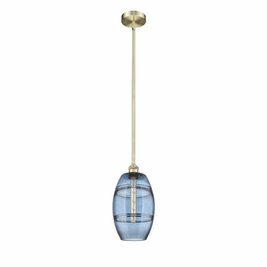 Vaz 1 Light Small Stem Hung Pendant 9.38 Inch Tall by Innovations - 616-1S-G557-8