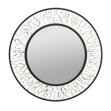 Estela Round Wall Mirror 30 Inch Tall and 30 Inch Wide by Varaluz - 380MI30AMBFG