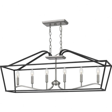 Catalina 6 Light Oversized Linear Pendant by Quoizel - CTA642MBK