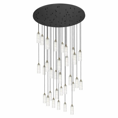 Crown Point 31 Light Cord Hung Pendant 66 Inch Tall by Innovations - 160BK-B-31P-G434-12