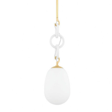 Marina 1 Light Small Pendant by Mitzi - H690701-AGB/TWH
