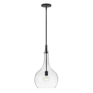 Ziggy 12W 1 LED Medium Pendant by Hinkley - 4457BK-CL