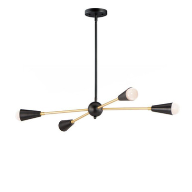 Lovell 4 LED Large Pendant by Maxim - 11264BKSBR/BUL