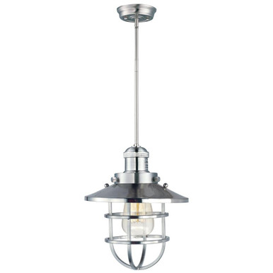 Mini Hi Bay 1 Light Small Pendant 12.25 Inch Tall by Maxim - 25050PN