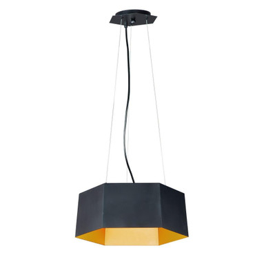 Honeycomb 15W 1 LED Medium Pendant by Maxim - 30333BKGLD