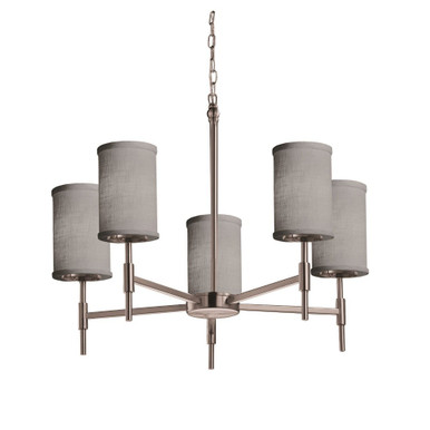 Textile Union 5 Light Medium Chandelier by Justice Design FAB-8410-10-GRAY - FAB-8410-10-GRAY
