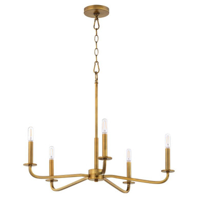 Rutherford 5 Light Chandelier 20.75 Inch Tall and 24.5 Inch Wide by Quorum - 6307-5