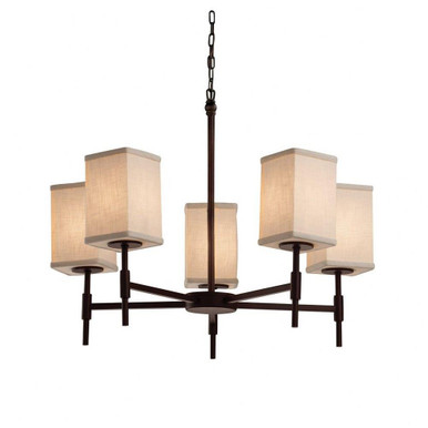 Textile Union 5 Light Medium Chandelier by Justice Design FAB-8410-15-CREM