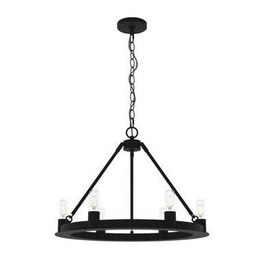 Saddlewood 6 Light Medium Chandelier by Hunter - 19033