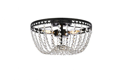 Kylie 3 Light 12 Inch Wide Flush Mount by Elegant - 1112F12
