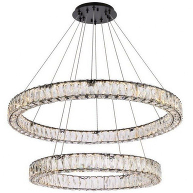 Monroe 2 LED Light Oversized Round Chandelier by Elegant - 3503G36