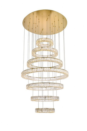 Monroe 7 LED Light Oversized Round Chandelier by Elegant - 3503G7L