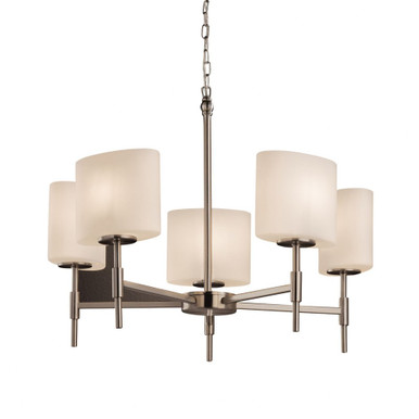 Fusion Union 5 Light Medium Chandelier by Justice Design FSN-8410-30-OPAL - FSN-8410-30-OPAL