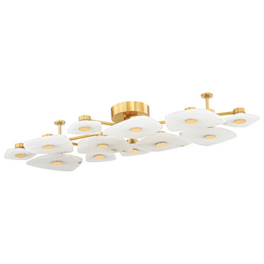 Holmdel 984W 12 LED 23.75 Inch Wide Semi Flush Mount by Hudson Valley - 7854-AGB