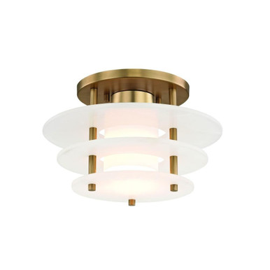 Gatsby 12W 1 LED 11.75 Inch Wide Flush Mount by Hudson Valley - 9012F-AGB