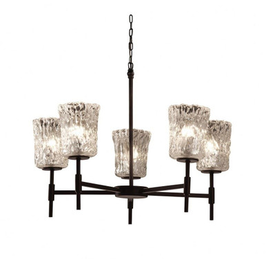 Veneto Luce Union 5 Light Chandelier by Justice Design GLA-8410-16-CLRT