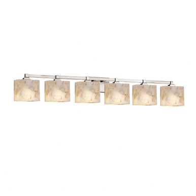 Alabaster Rocks Regency 6 Light Rectangular Vanity Light by Justice Design - ALR-8436-55