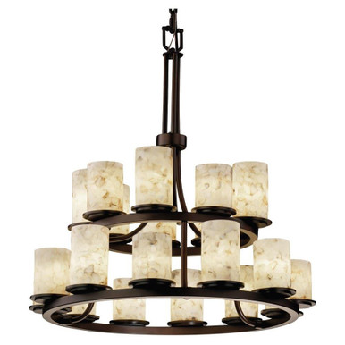 Alabaster Rocks Dakota 21 Light Large 2 Tier Chandelier by Justice Design - ALR-8767-10