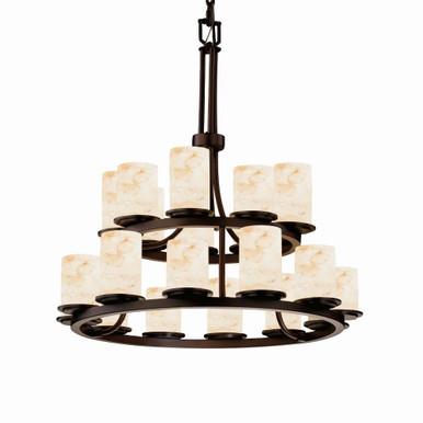 Alabaster Rocks Dakota 21 Light Large 2 Tier Chandelier by Justice Design - ALR-8767-10