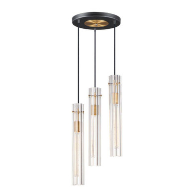 Flambeau 3 Light Mini Chandelier by Maxim - 16123CLBKAB