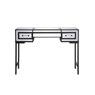 Beau Mirrored Flip Top Vanity Table 30 Inch X 18 Inch Wide by Elegant Decor - MF73020BK