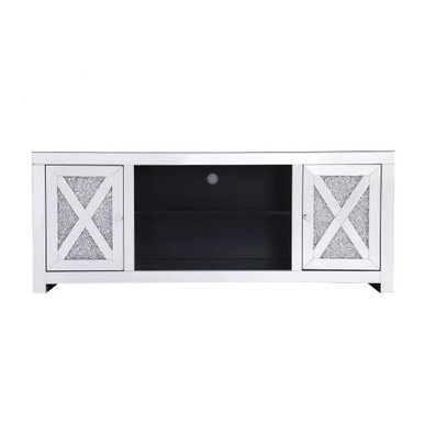 Modern 23.5 Inch Mirrored TV Stand Inch by Elegant Decor - MF9903