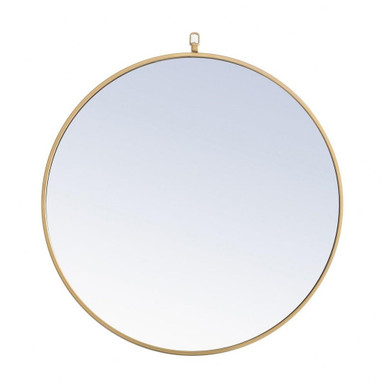 Eternity 28 Inch Decorative Hook Round Mirror MR4055BR by Elegant Décor - MR4055BR