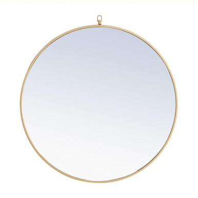 Eternity 32 Inch Decorative Hook Round Mirror MR4058BR by Elegant Décor - MR4058BR