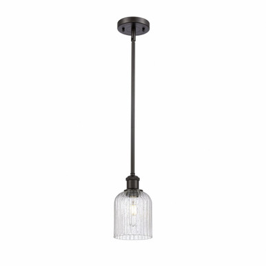Bridal Veil 1 Light Stem Hung Mini Pendant 9 Inch Tall by Innovations - 516-1S-G559-5-GL