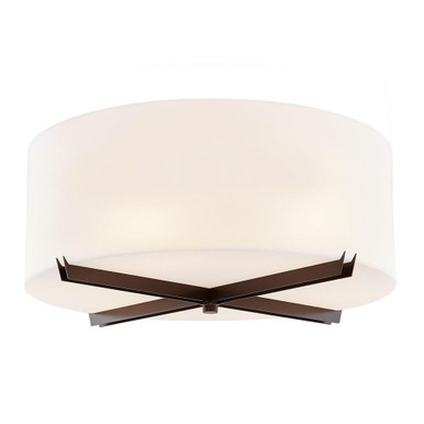 Acryluxe Crossbar 6 Light 24 Inch Wide Flush Mount by Justice Design - ACR-9526-OPAL