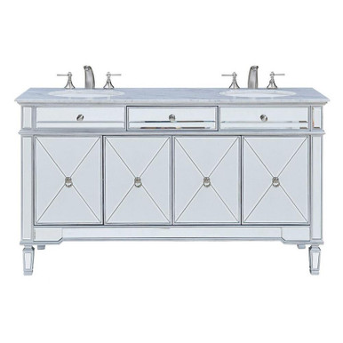 Camille 60 Inch 1 Drawer Double Bathroom Vanity Sink Set by Elegant Decor - VF-1102