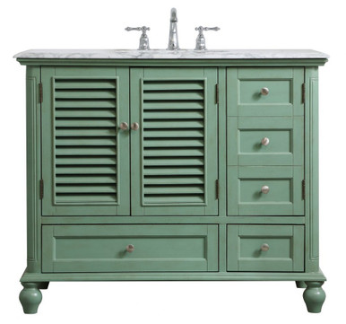 Rhodes 42 Inch 2 Drawer Single Bathroom Vanity Sink Set by Elegant Decor - VF30542