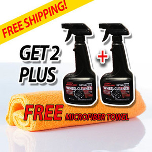 Cork's Wheel-eez® Detail Pro™ wheel cleaner offers the best wheel cleaner for detailers.  Detail Pro™ can be used with ALL Wheel types.  It is noncorrosive and safe to use, along with being biodegradable.  No more relying on harsh chemicals for your tough to clean wheels.  

Just spray first with water, then mist Wheel-eez® Detail Pro on wheel.  Leave on for a few minutes for tough greasy dust and grime.  Agitate as needed and rinse away for a clean shiny wheel. 

2x 16oz Bottle with Spray Trigger  & FREE Microfiber Towel!