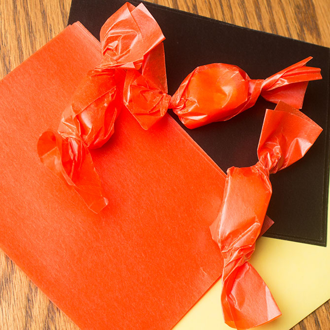 Orange Caramel Wrappers 4 x 5, 100 Sheets - Caramel Wrappers @ Sweet C Inc