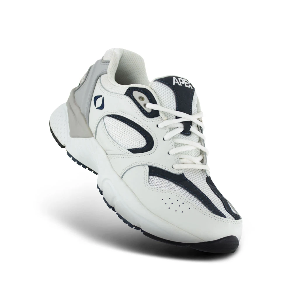 NEW APEX men\'s boss runner active shoes in white Apex X521 Boss Runner Active Shoe (Men) - White/Navy – The  main image 2
