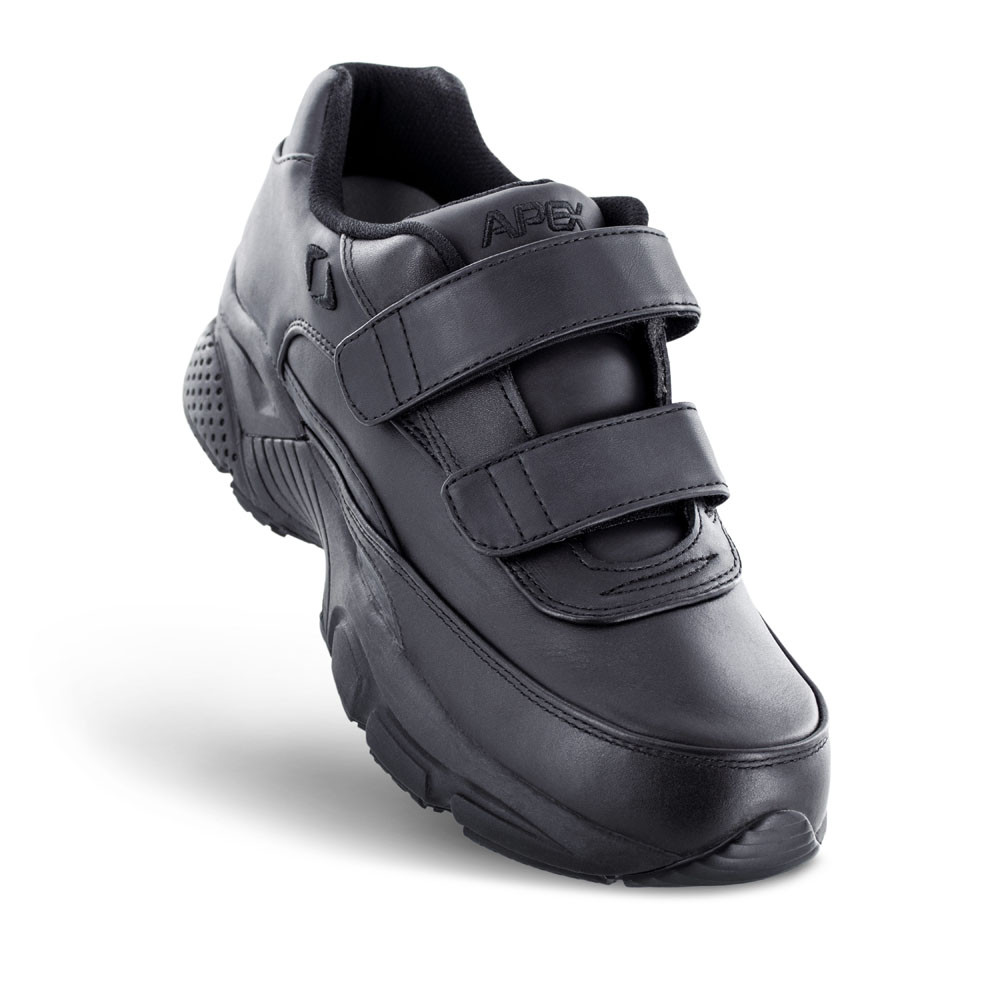 APEX Men's Strap Walking Shoe X Last 2-Strap Black