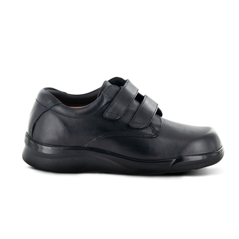 velcro dress shoes X-LFRA Boy's black matte with The Frank features a contact closure for a more personalized fit Boys Black Velcro Shoes