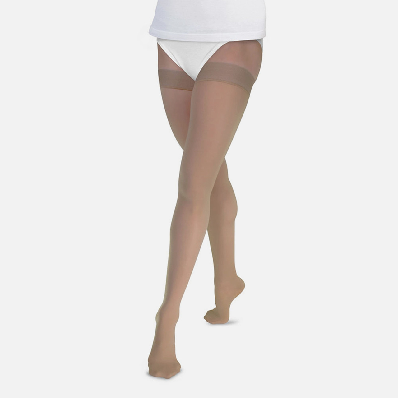 Jeba Sheer Thigh High Compression Hosiery Women's - Neutral