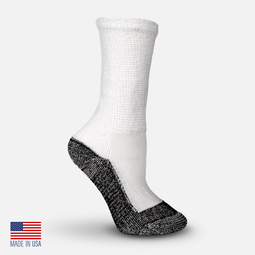 ROOMY Silver Comfort Ankle/Crew Sock - White Crew