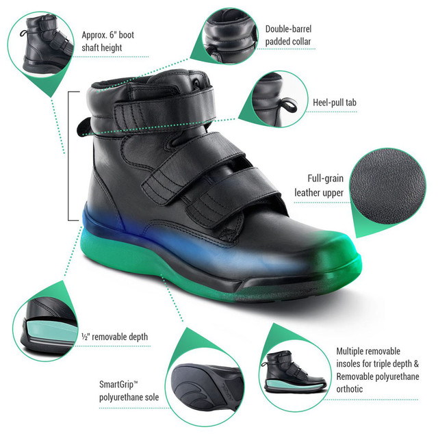 APEX Men's Biomechanical Triple-Strap Work Boot - Black