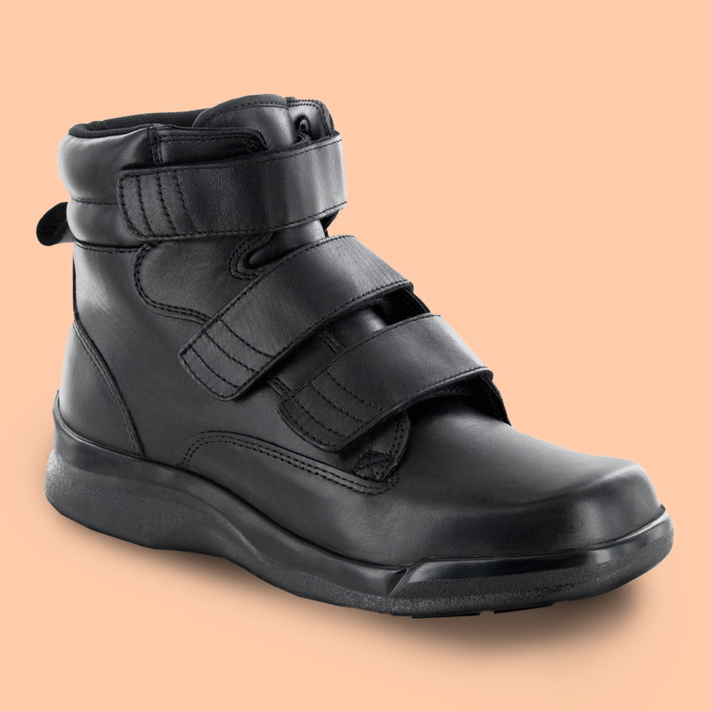 Men's Boots Category - Featured Shoes: Men's Biomechanical Triple-Strap Work Boot - Black