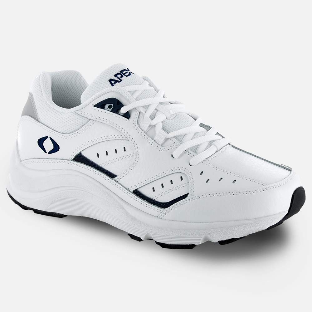 APEX Men's Lace Walking Shoe V Last - White/Blue