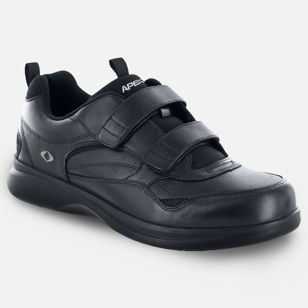 Men's Double Strap Active Walkers Active Shoe - Biomechanical - Black