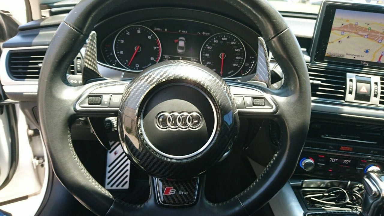 Audi A3 A4 A5 A6 A7 A8 S3 S4 S5 S6 S7 S8 RS3 RS4 RS5 RS6 RS7 RS8 Carbon  Fiber Steering Wheel Center Cover